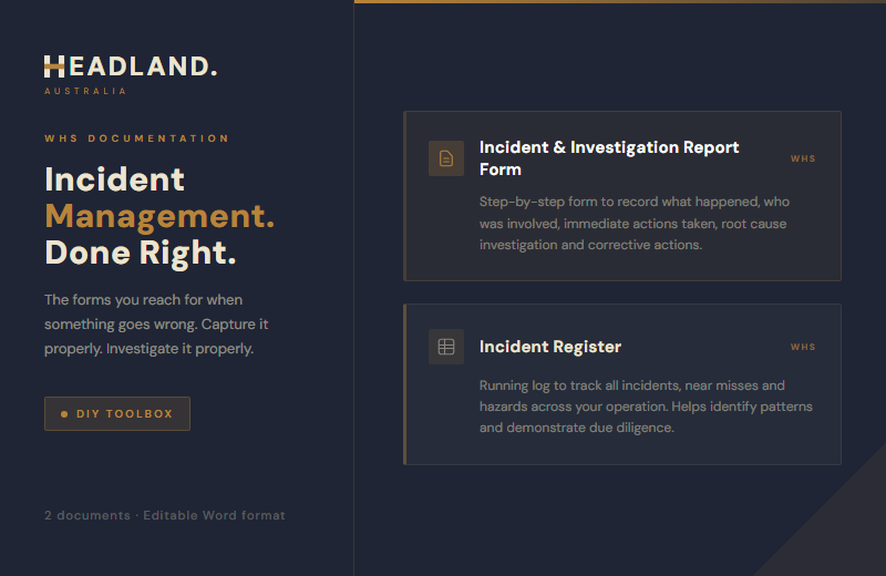 Incident Report and Register